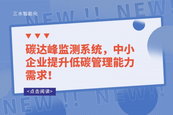 碳達峰監(jiān)測系統(tǒng)，中小企業(yè)提升低碳管理能力需求！